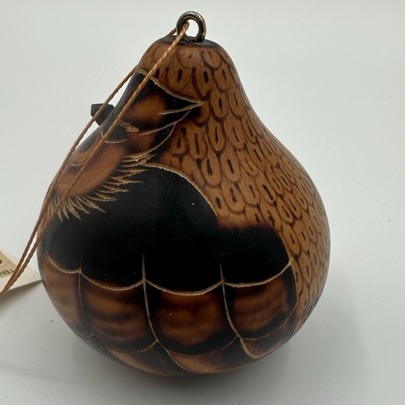 Peru Owl Gourd Ornament Hand Painted LUCMA - Picture 4 of 10